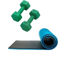 Tosima 8mm Pilates Matı 1 kg Dambıl Seti Yoga Matı Egzersiz Minderi Egzersiz Seti Pilates Seti