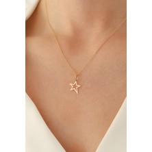 Milet Kuyumculuk 14 Ayar Altın Forze Zincir Yıldız Kolye