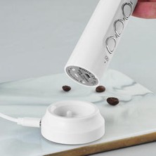 Htcoltd 3 In 1 Taşınabilir Şarj Edilebilir Elektrikli Süt Fromer Köpük Makinesi El Foamer Yüksek Hızlar Içecek Mikser Kahve Frothing Değnek | Yumurta Çırpıcı (Yurt Dışından)