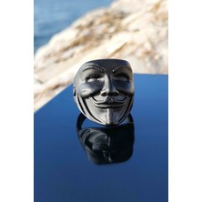 Trend Collection V For Vandetta Model Ayarlanabilir Siyah Erkek Yüzük