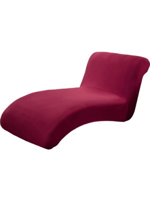 Kapalı Streç Şezlong Kapak Oturma Odası Kolsuz Şezlong Slipcover Şarap Kırmızı( Yurt Dışından )