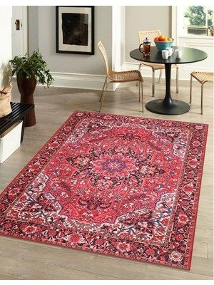 Marsa Halı Şönil Dokuma Pamuk Taban Halı Kilim Yolluk Dekoratif Dijital Baskı Halı Yıkanabilir 100 x 200 cm