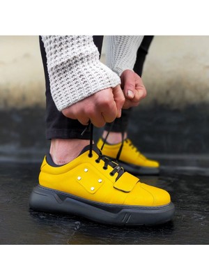 Wogan WG018 Sarı Kömür Erkek Yüksek Taban Ayakkabı