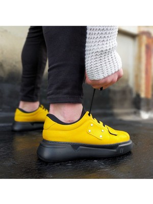 Wogan WG018 Sarı Kömür Erkek Yüksek Taban Ayakkabı