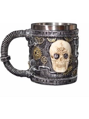 Keyfim Shop Kuru Kafa Iskelet Steampunk Kupa Bardak 3 Boyutlu Kabartmalı
