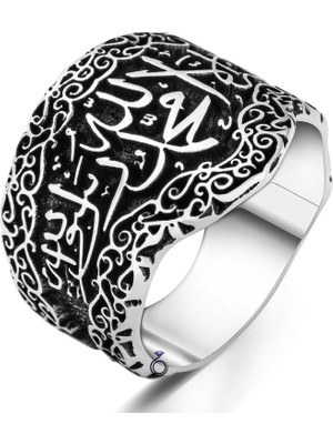 Modasilvers 925 Ayar Gümüş Kelime-I Tevhit Işlemeli Erkek Yüzük