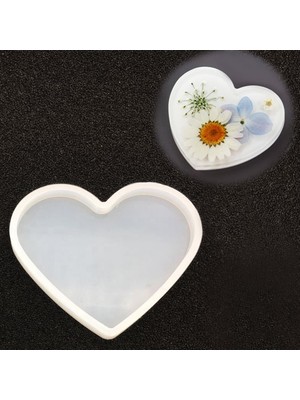 Hobizubi Kalp şekilli Epoksi ve Beton Kalıbı - 19 cm Dekoratif & Bardak Altı -Kod:198