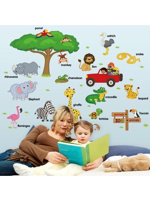 Orman Hayvanları ve Isimleri Çocuk ve Bebek Odası Duvar Dekoru Duvar Sticker