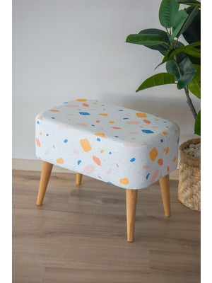 Semya Home Iskandinav Desenli Retro Ahşap Puf & Bench