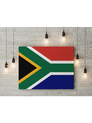 Satürn Design Güney Afrika Bayrağı Kanvas Tablo 40 x 55 cm Dekoratif Tablo