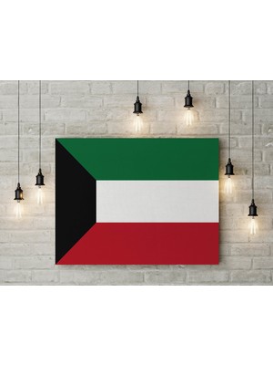Satürn Design Kuveyt Bayrağı Kanvas Tablo 40 x 55 cm Dekoratif Tablo