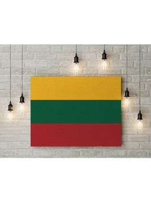 Satürn Design Litvanya Bayrağı Kanvas Tablo 40 x 55 cm Dekoratif Tablo