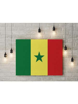 Satürn Design Senegal Bayrağı Kanvas Tablo 40 x 55 cm Dekoratif Tablo