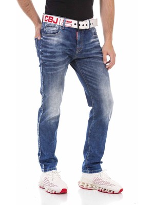 Cipo & Baxx CD717 Mavi Logolu Erkek Jeans