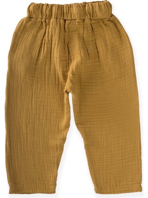 Cigit Cepli Geniş Kesim Harlem Pantolon 1-8 Yaş Hardal Sarı