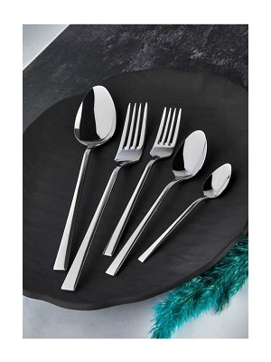 Zagori 6 Kişilik 30 Parça Natural Çatal Kaşık Takımı Düz Model