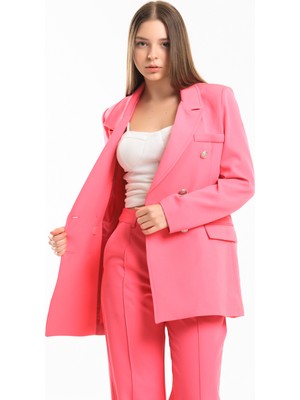 Sense Içi Astarlı  Hürrem Kumaş Blazer Ceket | CKT34236 Fuşya