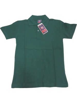 Salar Ticaret Yeşil Kısa Kol 6-16 Yaş Çocuk Okul Lakos Tişört/t-Shirt -