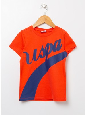 U.S. Polo Assn. Baskılı Kırmızı Erkek Çocuk T-Shirt Fuspakids