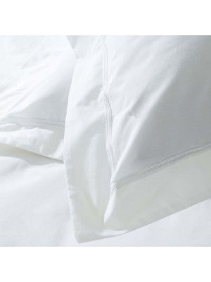 Karaca Home White Collection Ada Beyaz Zincir Şeritli Percale Çift Kişilik Nevresim Takımı