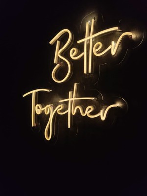 Dekoraven Better Together Neon Tabela Neon Yazı Söz Nişan Organizasyon Neon