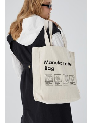 Manuka Baskılı Körüklü Bez Çanta Manuka Tote Bag