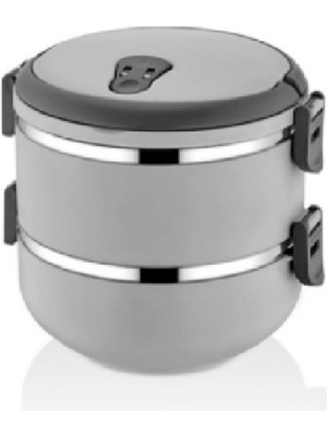 Freshbox Güntaç 2 Katlı Saklama Kabı Sefer Tası Yemek Termosu Gri