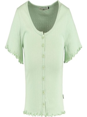 Org Marka  Eemıe Kol Etek Ucu Fırfırlı 7 Dugme Kısa Kol Body Fıstık Yesıl-M