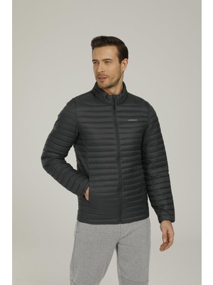 Lumberjack SN21 Perry Coat 1pr Dıkıslı Gogsu Armalı Mont Antrasit-M