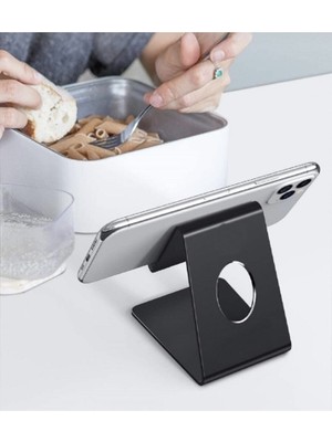 Varil Dekor Metal Masa Üstü Telefon Tutucu Şarj Standı Şarj Standı