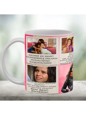 Remonz Aşk-I Memnu Serisi  Bihter Ziyagil Ikonik Sözler Baskılı Porselen Kupa