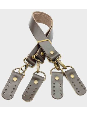 Angel Çanta Aksesuar Gerçek Deri 55 cm Koyu Kahve Renk Çift Sap Misu Model (Antik Metal)