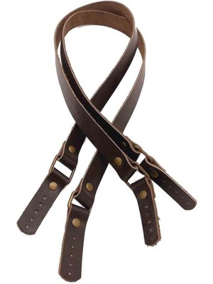 Angel Çanta Aksesuar Koyu Kahve Renk Karedört Model Gerçek Deri Çanta Sapı (Antik Metal)