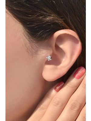 Sacce Scarves&Accessories Mini Kelebek Tragus Piercing Gümüş Renk