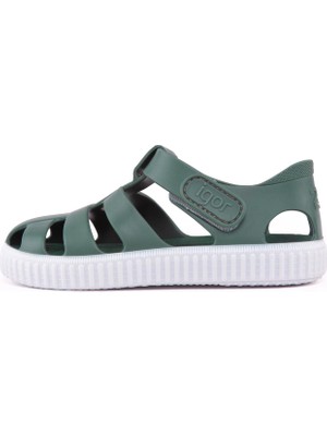 Igor S10289 Nico Çocuk Salvia Koyu Beyaz Yeşil Sandalet