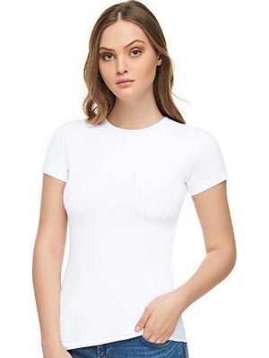 Tutku Elit Kadın Beyaz Kısa Kollu Badi