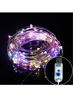 BYSHOME 8 Modlu USB Ile Çalışan Kumandalı Dekoratif Peri LED 5 Metre Rgb