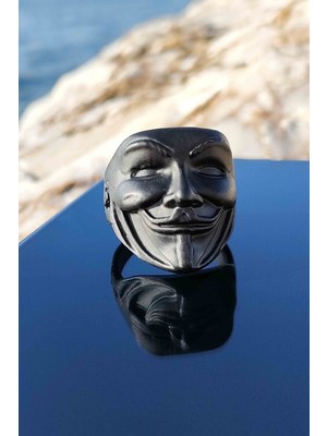 Trend Collection V For Vandetta Model Ayarlanabilir Siyah Erkek Yüzük