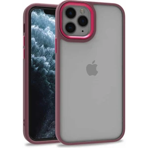 Apple iPhone 12 Pro Kılıf Flora Sert Silikon Arkası Cam Şeffaf Kırmızı