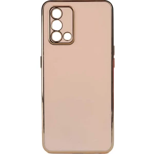 Oppo A74 4g Kılıf Bark Parlak Silikon Renkli Kenarları Rose Bronz
