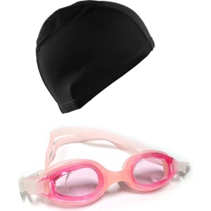 Silikon Çocuk Yüzücü Güzlüğü ve Likra Yüzücü Bonesi Seti Havuz Seti Yüzücü Seti