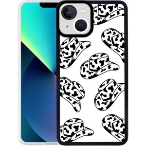 Kzy Apple iPhone 13 Kapak Kamera Korumalı Şapka Desenli Ultra Ince Silikon Kılıf