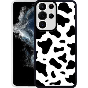 Kzy Samsung Galaxy S22 Ultra Kapak Kamera Korumalı Inek Desenli Ultra Ince Silikon Kılıf