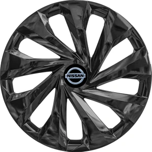 Nissan Micra 15 Inç Jant Kapağı Amblemli Piano Black 4'lü Set 217