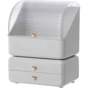 Love Home Büyük Kapasiteli Kapaklı Makyaj Malzemesi Kutusu - Beyaz (Yurt Dışından)