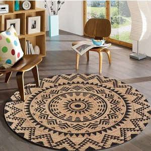 Bonny Home Jüt Yuvarlak Hasır Halı Yolluk Salon Oda Mutfak Halısı KS-1052