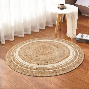 Bonny Home Jüt Yuvarlak Hasır Halı Yolluk Salon Oda Mutfak Halısı KS-1071