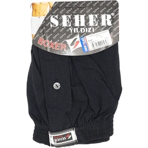 Seher Yıldızı 6 Adet Siyah Seher Yıldızı Penye Düz Boxer 0008