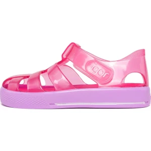 S10270 Star Bicolor Çocuk Kırmızı Mor Sandalet
