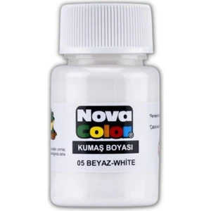 Beyaz Kumaş Boyası Tişört Çanta Tekstil Boyası 30 ml 1 Adet Nova Color Kumaş Boyası Beyaz 1 Adet